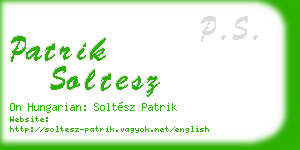 patrik soltesz business card