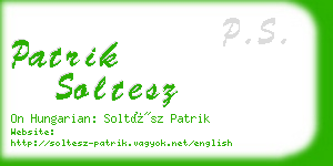 patrik soltesz business card